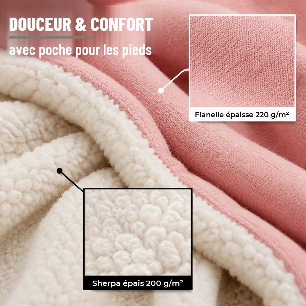 Le Rose Poudré, plaid chauffant à manches Mitoufli, photo 3