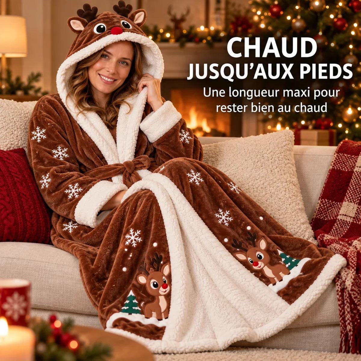 Le Biscuit d’Hiver, plaid chauffant à manches Mitoufli, photo 4