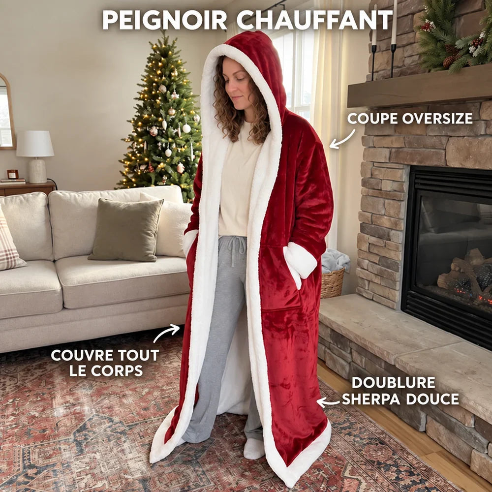 Le Rouge Braise, plaid chauffant à manches Mitoufli, photo 2